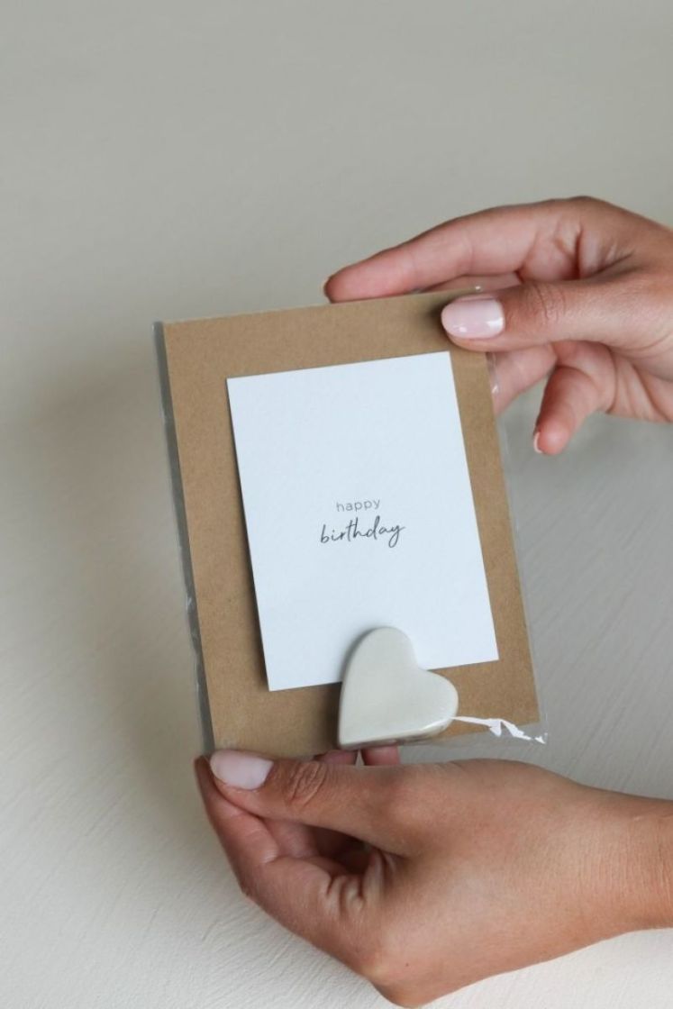 CARD HOLDER& CARD HAPPY BDAY Naturel 