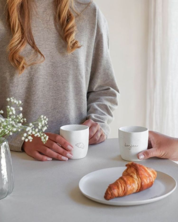 MUGS CROISSANT - BONJOUR (2) Naturel 