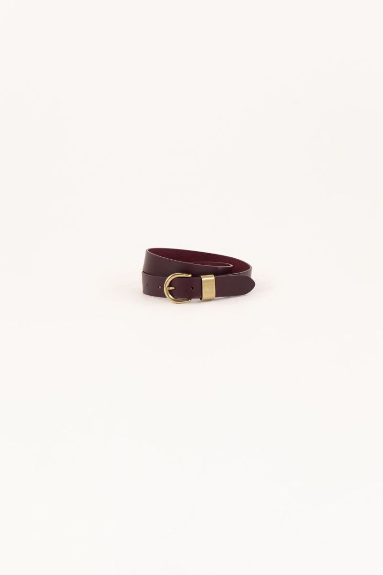 MILOA BELT WITH METAL LOOP Burgundy