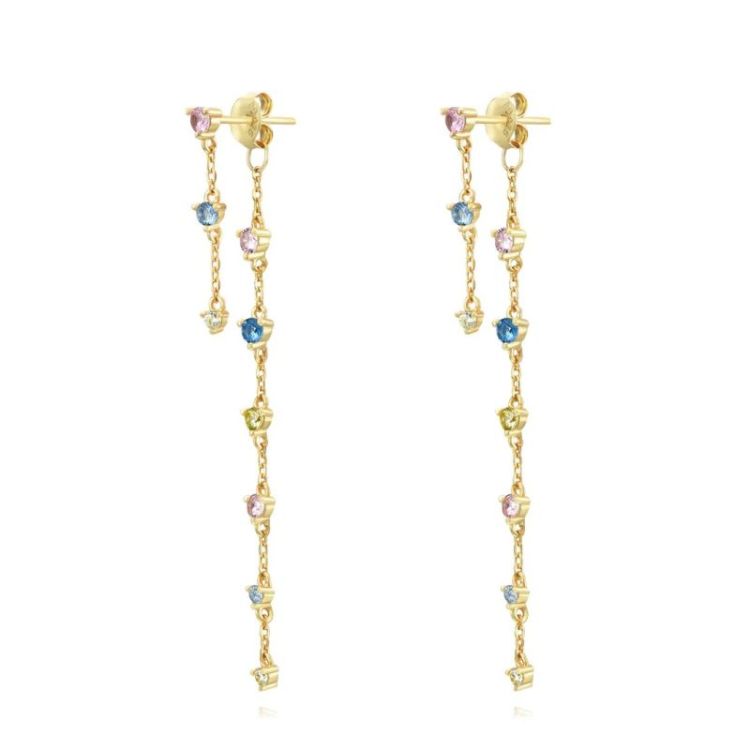 LONG PASTEL ZIRCONIA DROP EARR pastel 