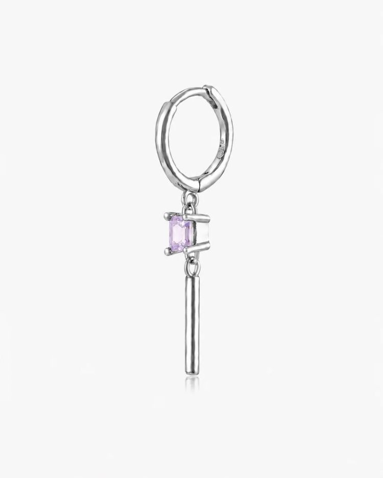 MED DIAMOND DROP LILA SILVER Silver