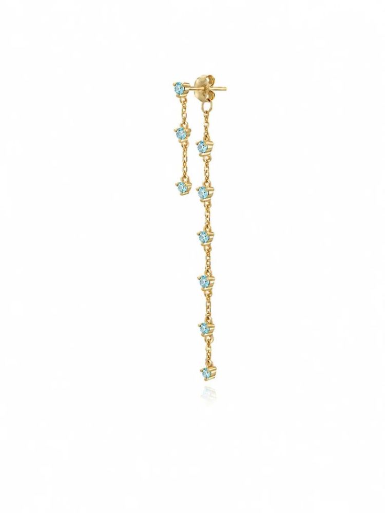 LONG AQUA ZIRCONIA DROP EARRIN Aqua