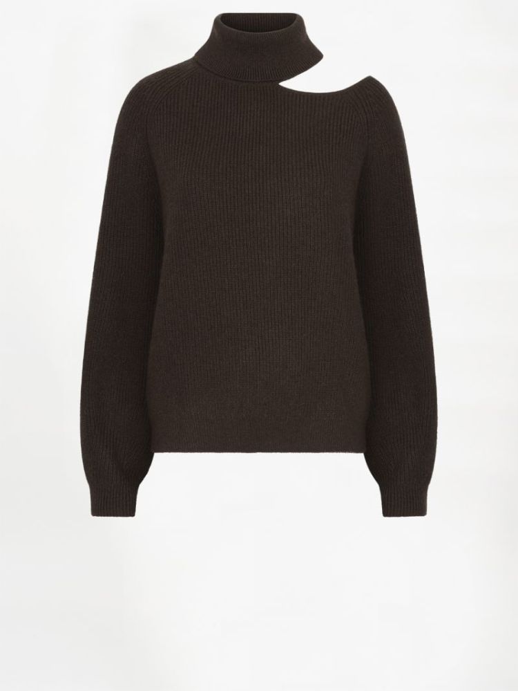 MARENNA ASSYMETRICAL SWEATER E Espresso brown