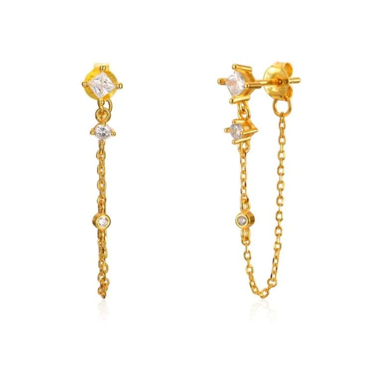 DIAMOND LOOPIE EARRING  gold