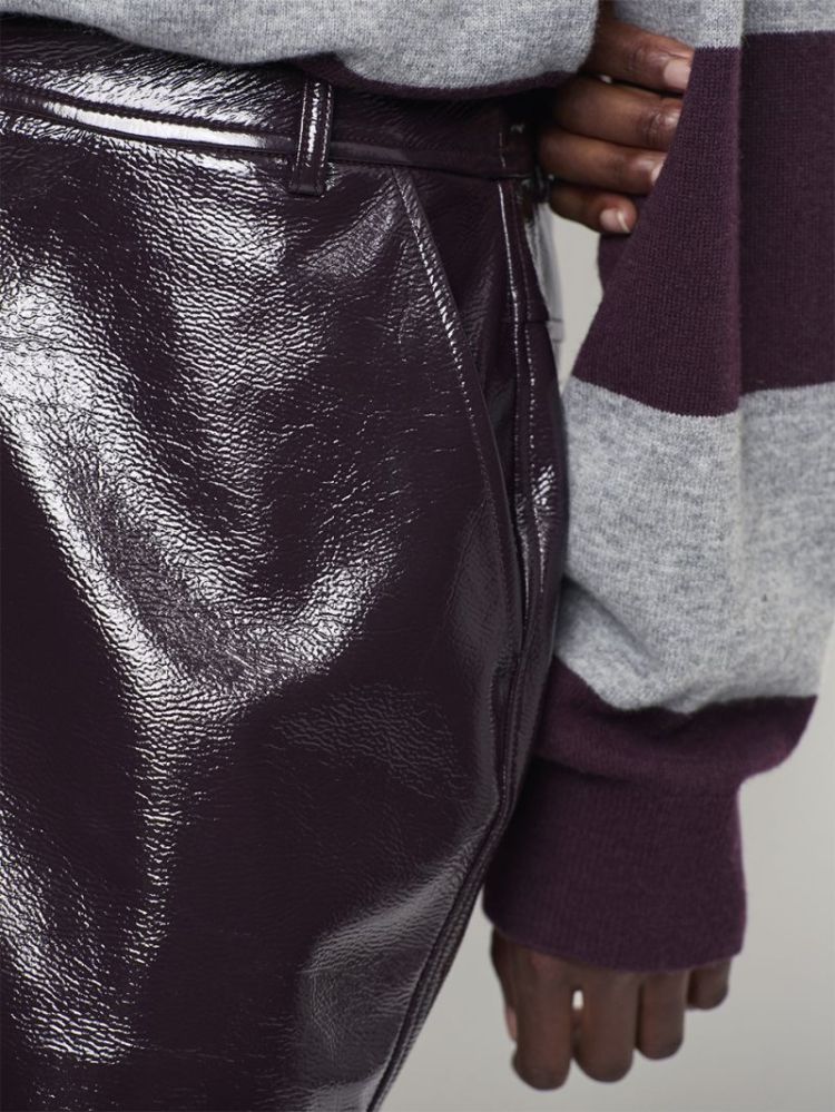 EVON FAUX LEATHER MINI SKIRT Dark Plum 