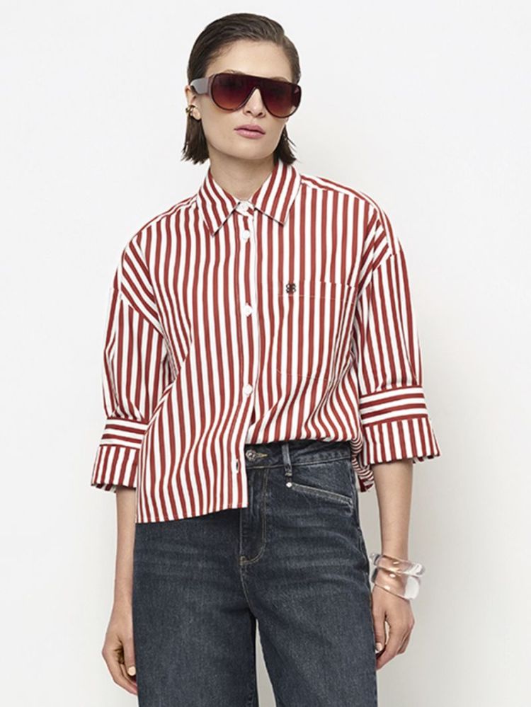 GABE STRIPE SHIRT Roasted pumpkin