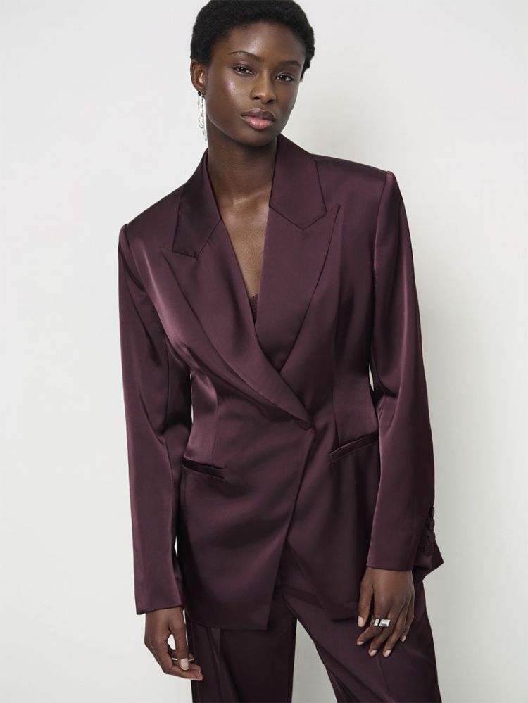 RUSH TAILORED BOLD BLAZER  Dark Plum 